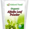Paquete polvo orgánico hoja alfalfa Z Natural Foods 5 lbs