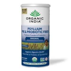 Paquete de polvo de psyllium ORGANIC INDIA sin sabor