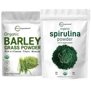 Paquete combinado de polvo de spirulina y pasto de cebada Micro Ingredients