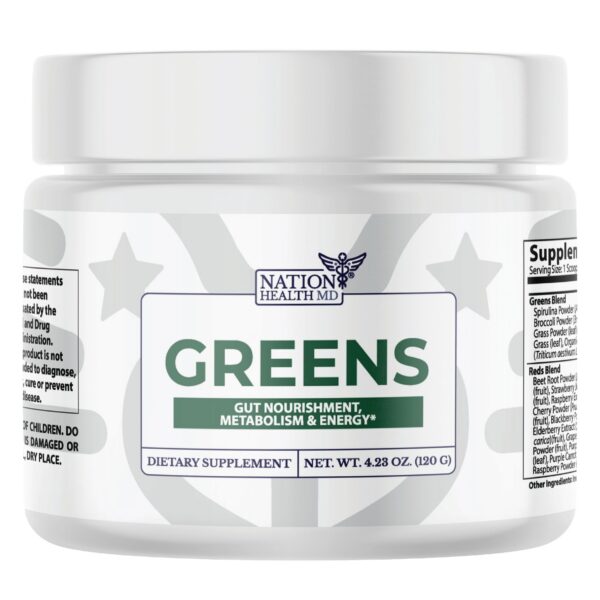 Paquete polvo superalimento greens nation health md 30 porciones