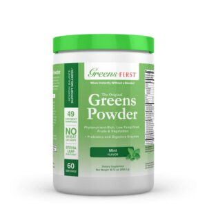 Paquete de polvo superalimento Greens First sabor menta 60 servicios