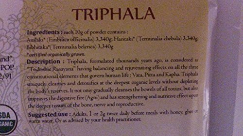 Paquete Polvo Triphala orgánico para detox Amalaki Haritaki