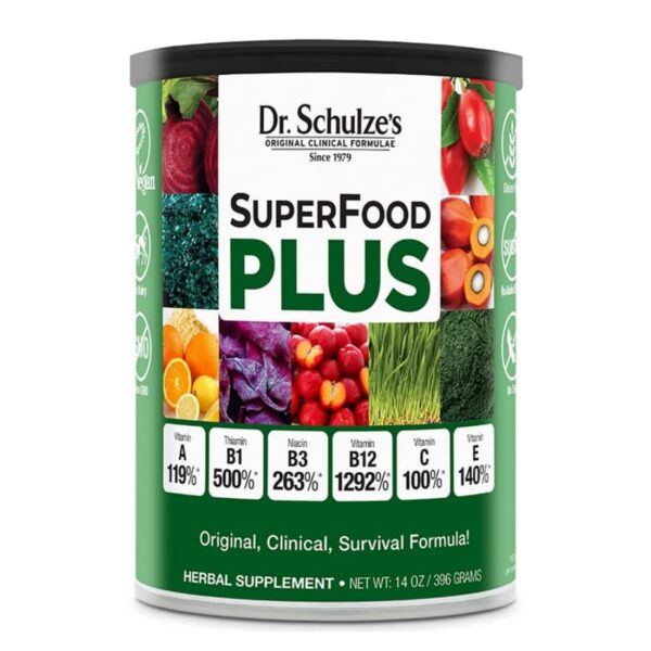 Paquete polvo verde Dr. Schulze’s SuperFood Plus 14 oz