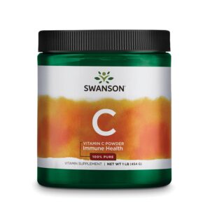 Paquete de polvo de vitamina C puro de Swanson 454 gramos
