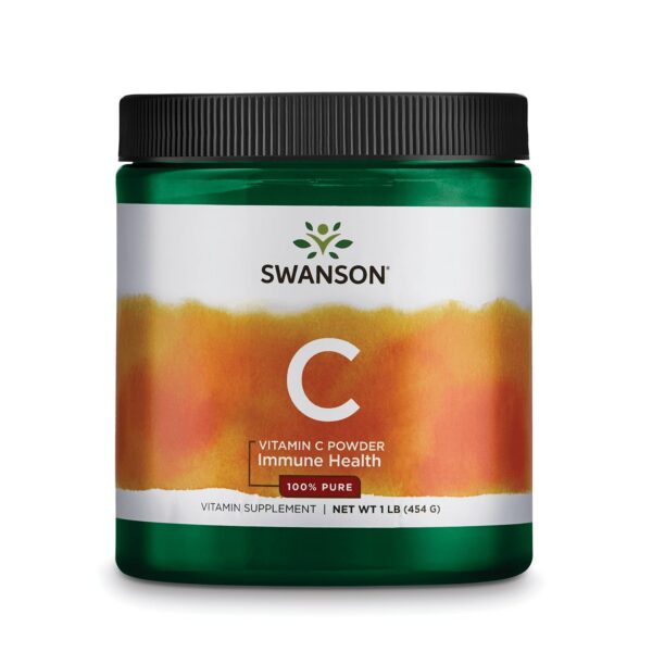 Paquete de polvo de vitamina C puro de Swanson 454 gramos