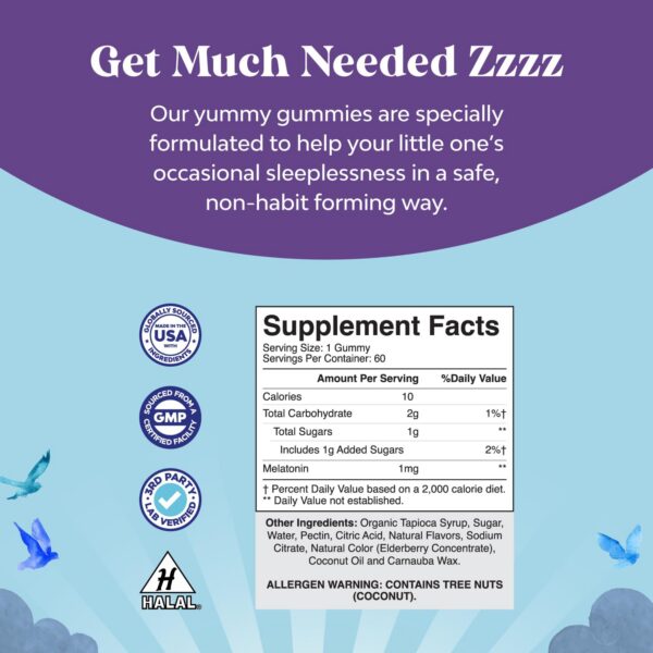 Version 1.0.0 Paquete posterior Gomitas Natures Craft para sueño infantil