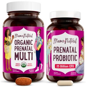 Paquete prenatal premium multivitamínico y probióticos orgánicos