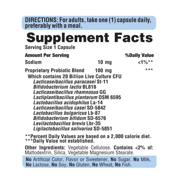 Paquete probiótico 10 Puritan's Pride 60 cápsulas blanco