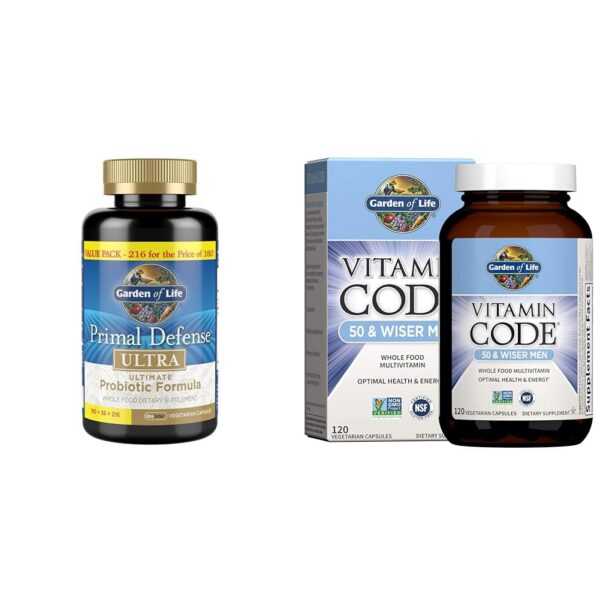 Version 1.0.0 Paquete probiótico y multivitamínico Garden of Life para hombres 50+