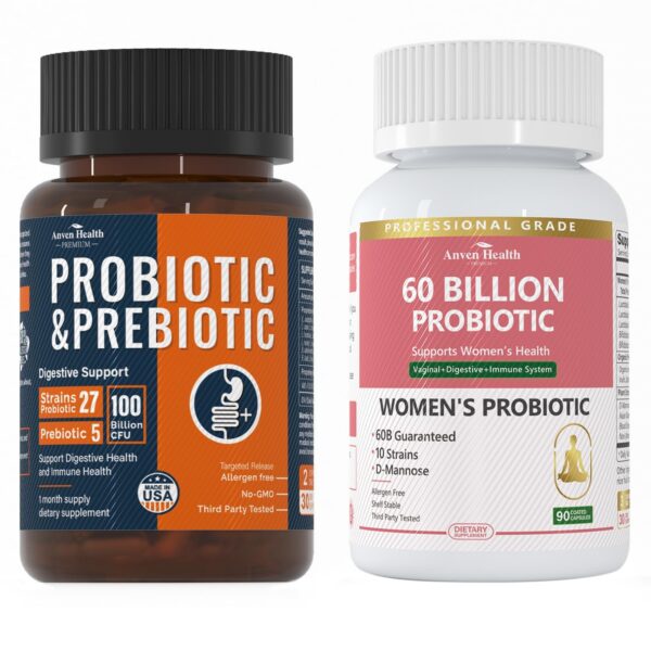 Paquete probióticos familiares bienestar femenino salud intestinal