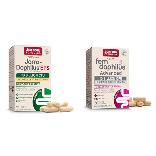 Paquete de probióticos Jarrow Formulas Jarro-Dophilus y Fem-Dophilus