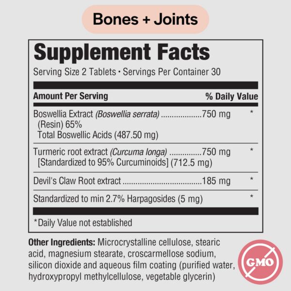 Paquete de PureFormulas Boswellia Cúrcuma con 60 tabletas