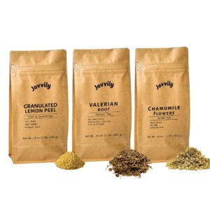 Paquete raíz de valeriana, manzanilla y cáscara de limón Jovvily