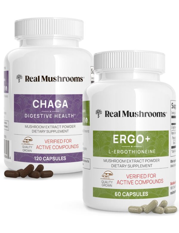 Paquete Real Mushrooms de Ergothioneina y Chaga