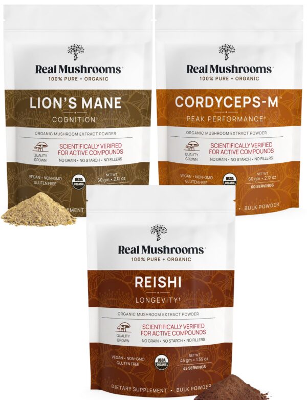 Paquete Real Mushrooms - Polvos de Hongos Orgánicos