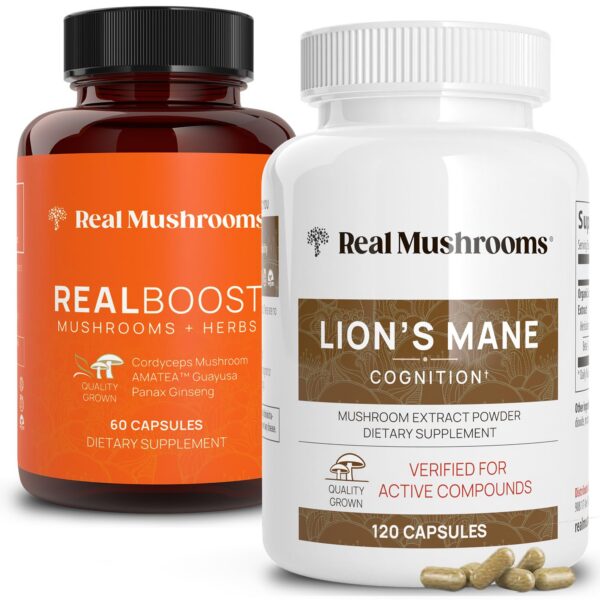 Paquete de RealBoost y Lions Mane de Real Mushrooms