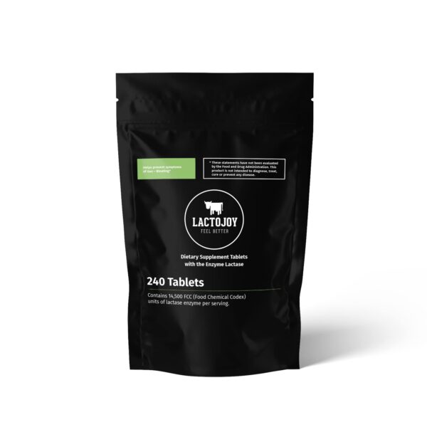Paquete recarga 240 pastillas lactasa LactoJoy veganas