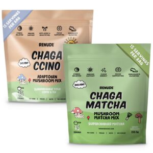 Version 1.0.0 Paquete Renude Chaga Matcha y Chagaccino polvo adaptógeno