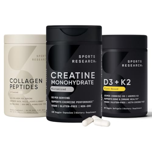 Paquete de salud Sports Research con creatina y colágeno