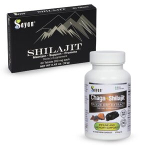 Paquete Sayan Shilajit y Chaga: tabletas y cápsulas