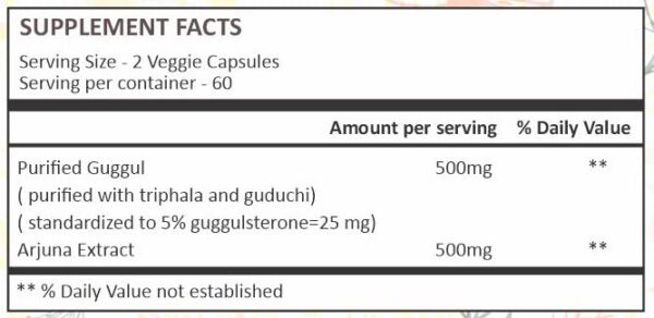 Paquete secundario cápsulas AYURFOREST Guggul y Arjuna