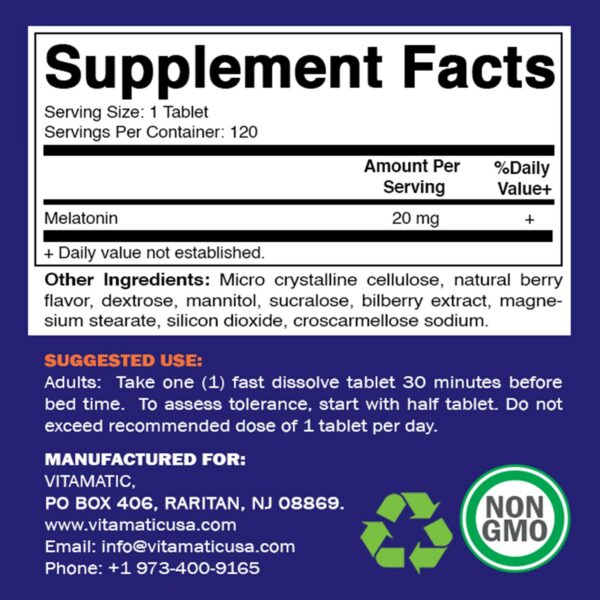 Version 1.0.0 Paquete seis botellas melatonina Vitamatic 720 tabletas