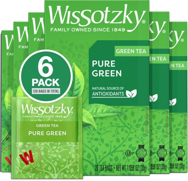 Paquete seis Té Verde Puro Wissotzky 120 bolsitas