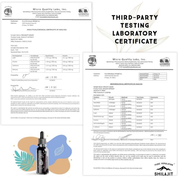 Version 1.0.0 Paquete de Shilajit líquido con instrucciones y gotero