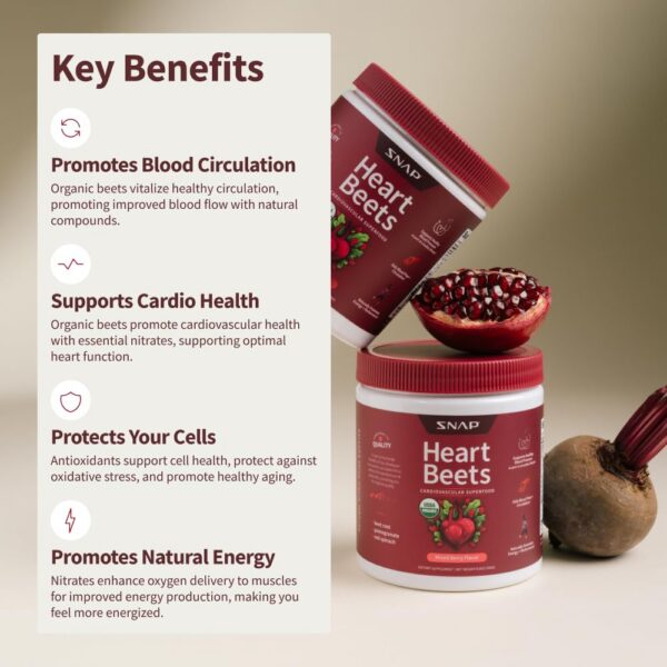 Paquete Snap Supplements Heart Beets 250 gramos