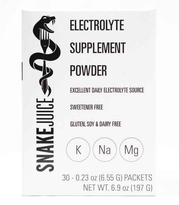 Paquete de sobres SNAKE Juice polvo electrolitos sin sabor para keto y ayuno