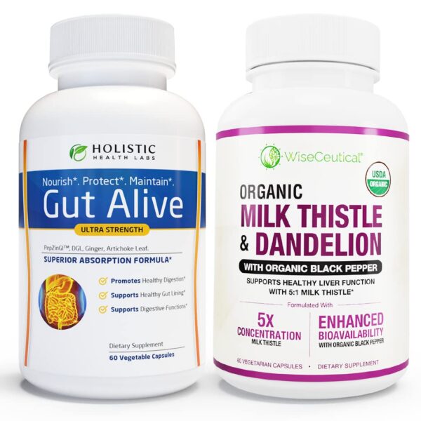 Paquete de soporte hepático e intestinal Wiseceutical con cardo mariano