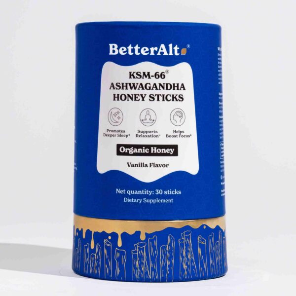 Paquete de sticks de miel Better Alt con Ashwagandha orgánica