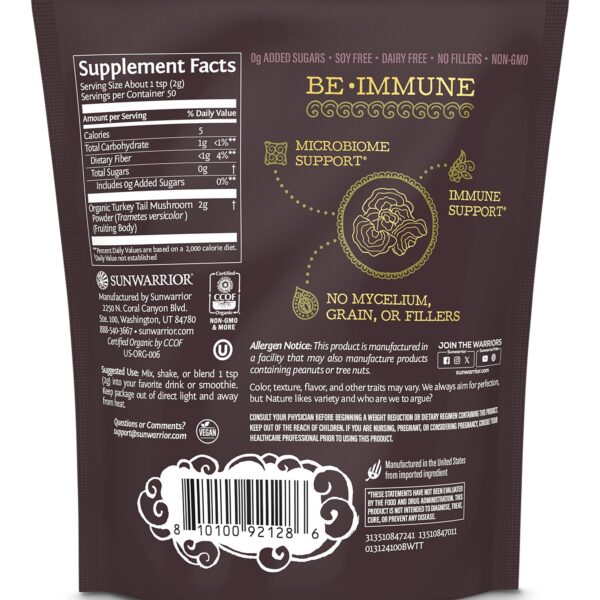 Version 1.0.0 Paquete Sunwarrior polvo hongo medicinal turkey tail para salud