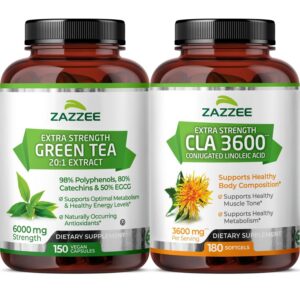 Paquete suplementación herbal Zazzee para adelgazar con ácidos y té verde