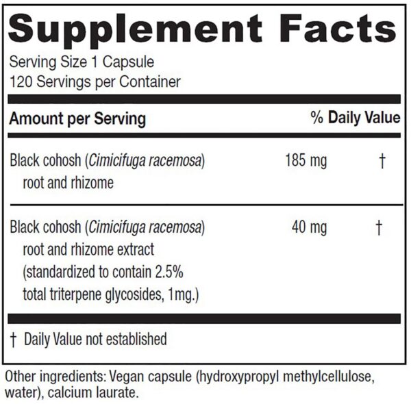 Paquete suplemento Black Cohosh para menopausia Vitanica