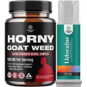 Paquete de suplemento energético Horny Goat Weed y maca negra para hombres