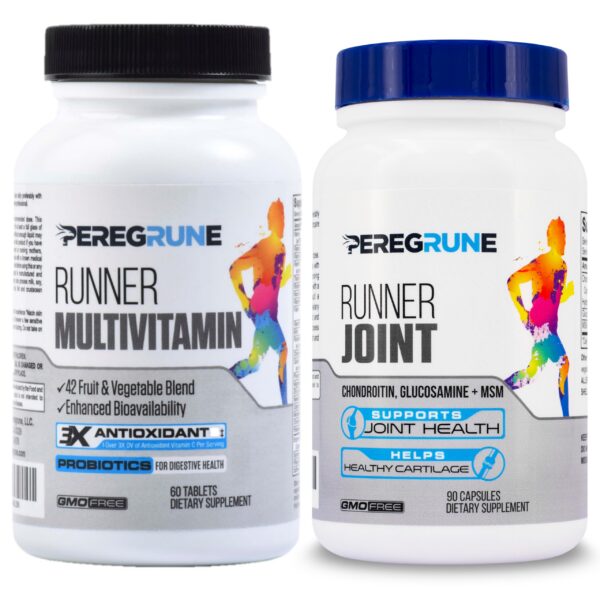 Paquete suplemento multivitamínico y apoyo articular Peregrune Runner