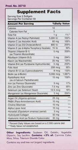 Paquete suplemento naturaleza para uñas cabello y piel saludables