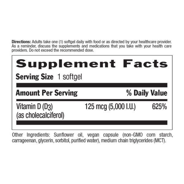 Paquete suplemento vitamina D3 vegano Country Life