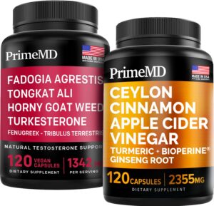Paquete suplementos canela Ceilán y fadogia Tongkat Ali PrimeMD