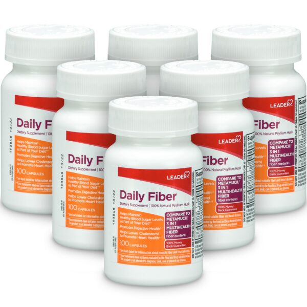 Paquete de suplementos fibra de psyllium Leader 6 unidades