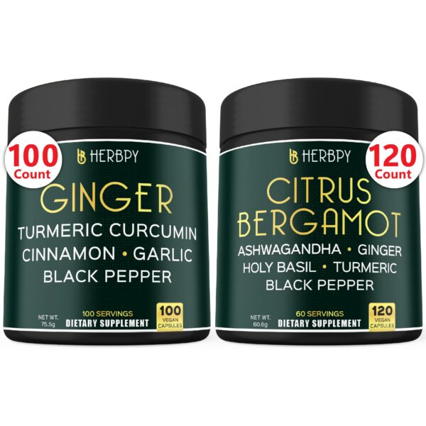 Paquete de suplementos HERBPY jengibre y bergamota