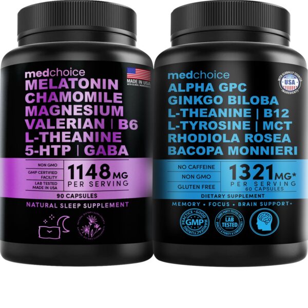 Paquete suplementos MEDCHOICE melatonina y nootrópico