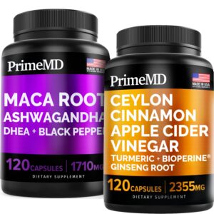 Version 1.0.0 Paquete suplementos PrimeMD canela Ceilán y maca 120 cápsulas