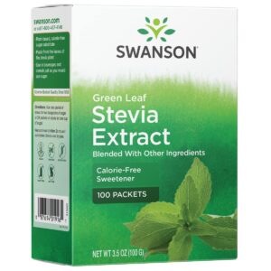 Paquete Swanson extracto de hoja de stevia 100 sobres