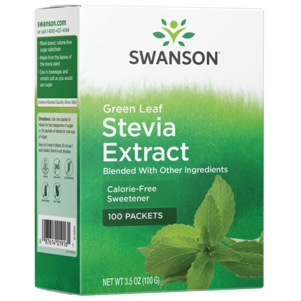 Version 1.0.0 Paquete Swanson extracto de hoja de stevia 100 sobres