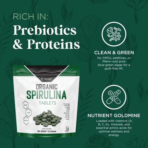 Paquete completo de tabletas de espirulina Probase Nutrition