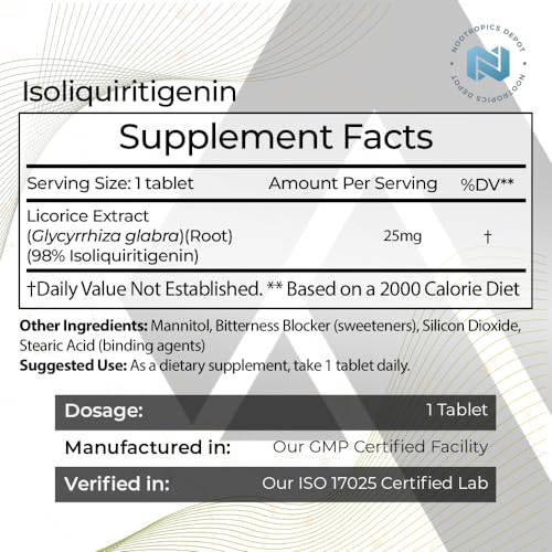 Paquete de 60 tabletas de extracto de regaliz para relajación y energía