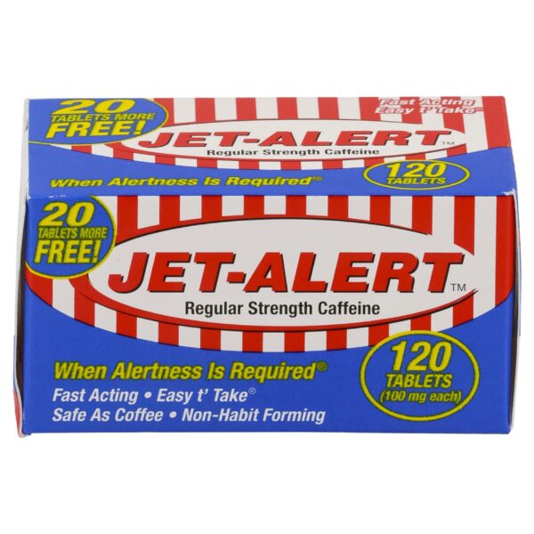 Paquete tabletas Jet-alert cafeína 100mg 120 unidades