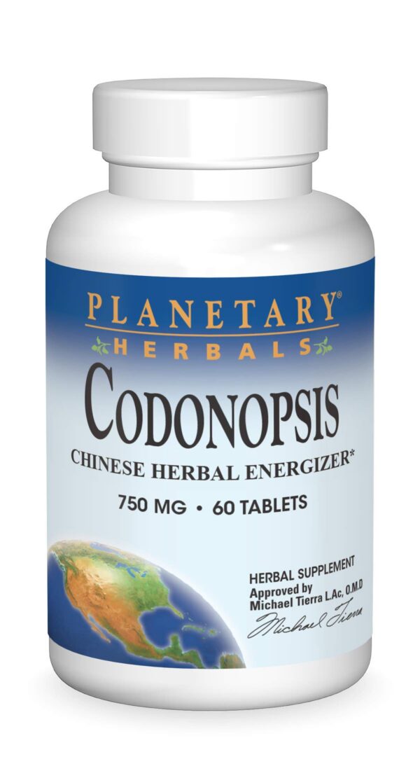 Paquete tabletas Planetary Herbals Codonopsis 750mg 60 unidades
